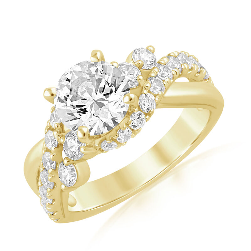 Brilliant-Cut Lab Grown 2.5ctw. Diamond Bypass Engagement Ring in 14k Yellow Gold image number null